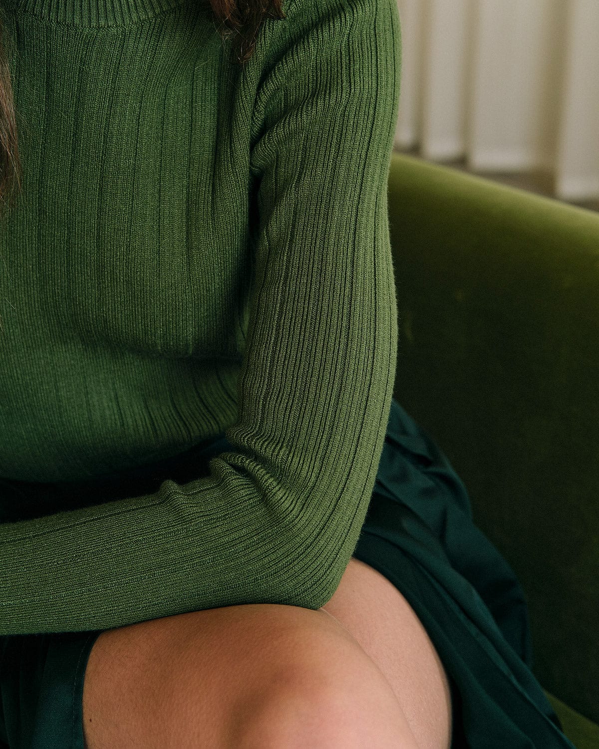 Theodora | Slim Fit Ribbed Knit Holiday Top