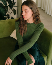 Theodora | Slim Fit Ribbed Knit Holiday Top