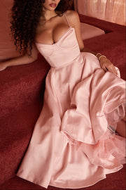 Tilly | Fitted Velvet Wedding Guest Midi Dress