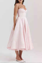 Tilly | Fitted Velvet Wedding Guest Midi Dress