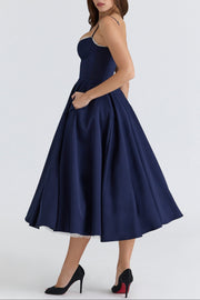 Tilly | Fitted Velvet Wedding Guest Midi Dress