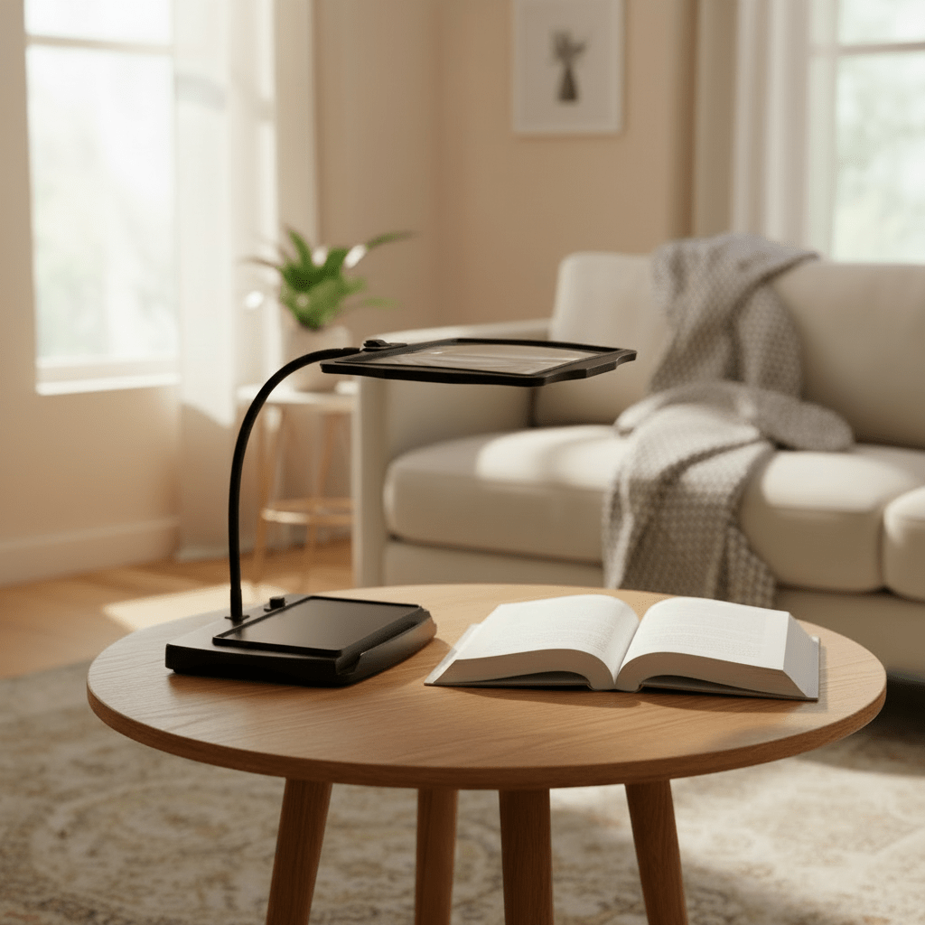 Tuscany LED Table Magnifier with Flexible Arm and 3x Lens – Ideal for Desk or Craft Work