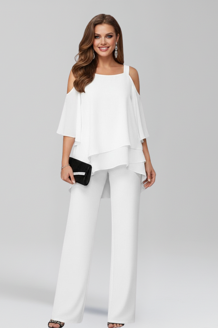 Unity | Relaxed Fit Cold-Shoulder Wide-Leg Jumpsuit