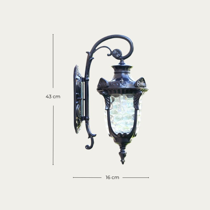 Vintage Metal Wall Sconce with Ambient Light – Ideal for Outdoor Spaces by Milton