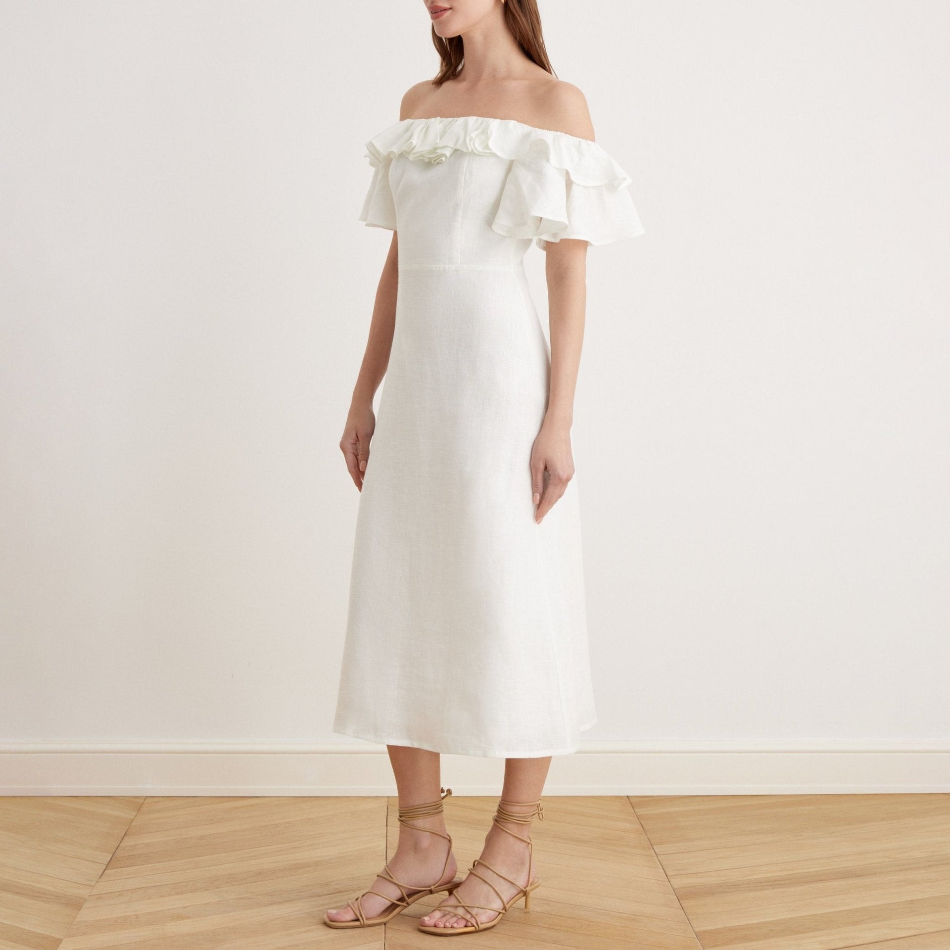Viola | Relaxed Fit Off Shoulder Frill Summer Dress