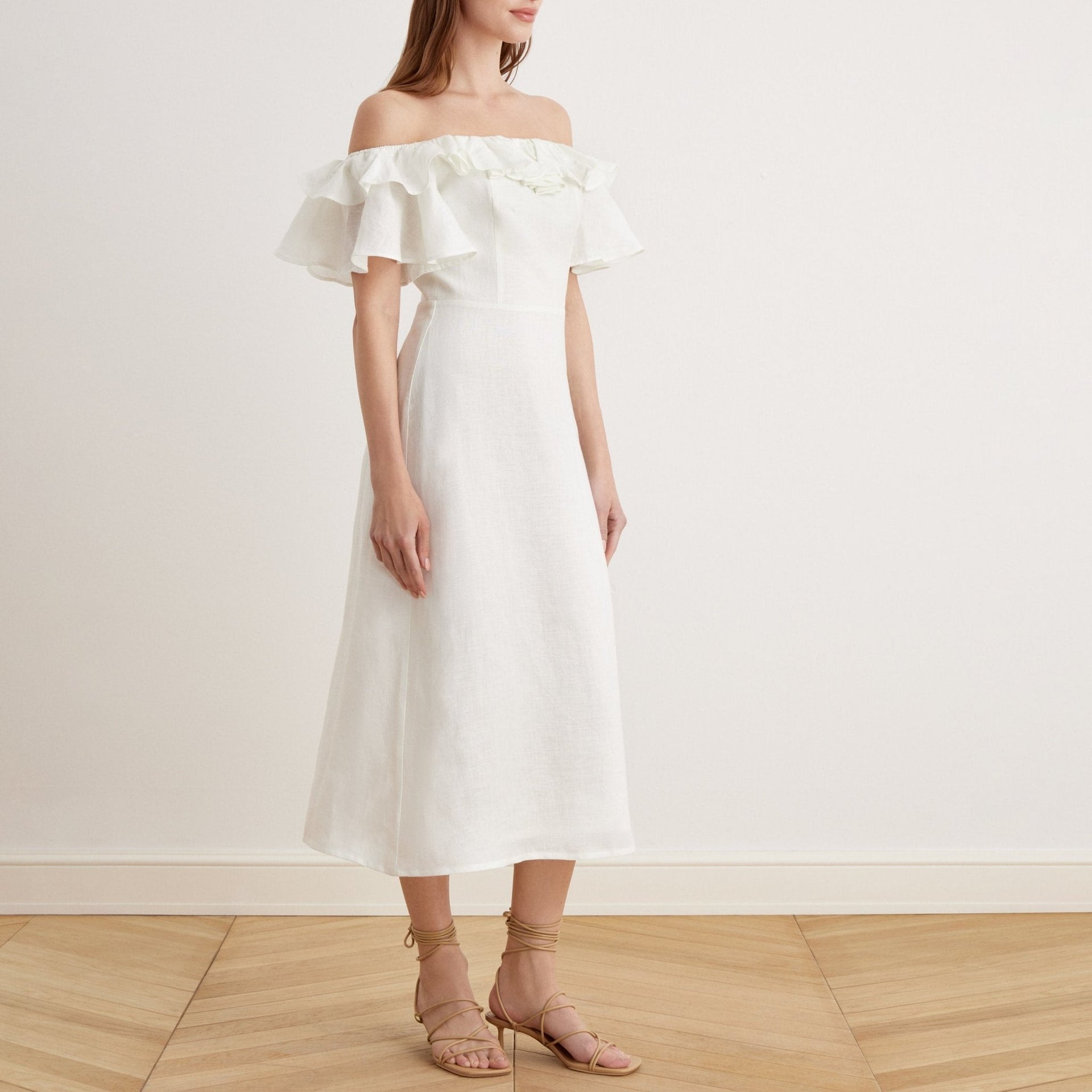 Viola | Relaxed Fit Off Shoulder Frill Summer Dress
