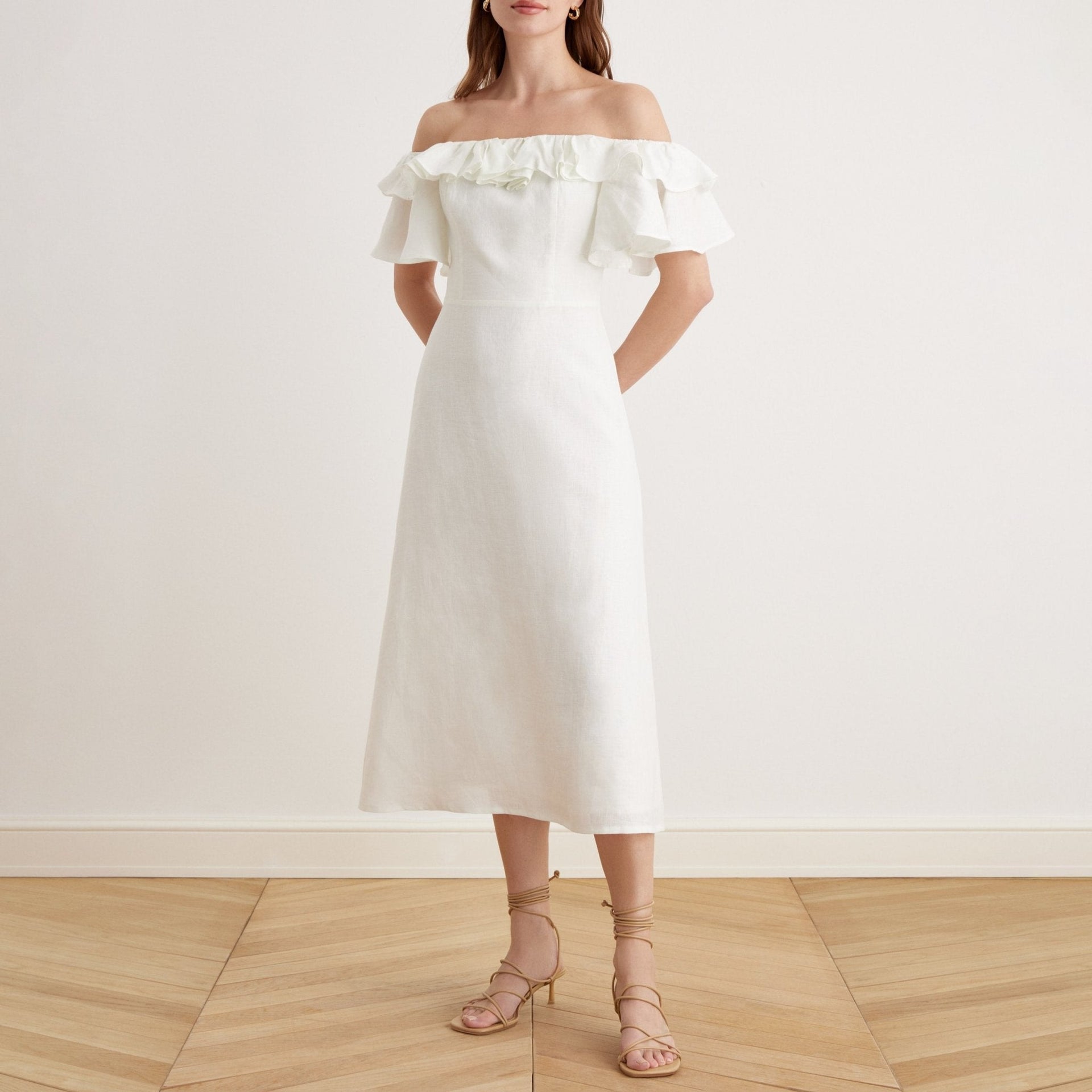 Viola | Relaxed Fit Off Shoulder Frill Summer Dress