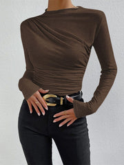Virginia | Ruched Long Sleeve Holiday Clothes Shirt