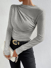 Virginia | Ruched Long Sleeve Holiday Clothes Shirt