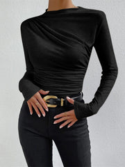 Virginia | Ruched Long Sleeve Holiday Clothes Shirt