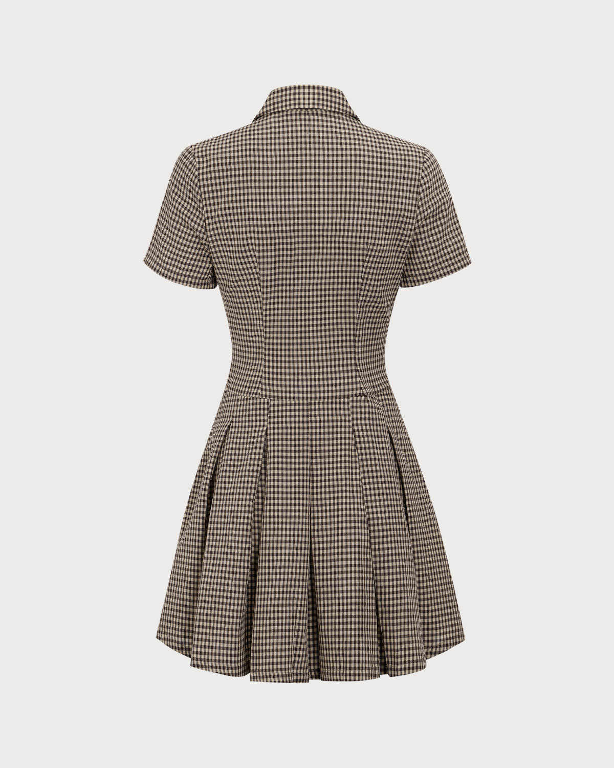 Waverly | Pleated Fit Plaid Lapel Ladies Day Mini Dress