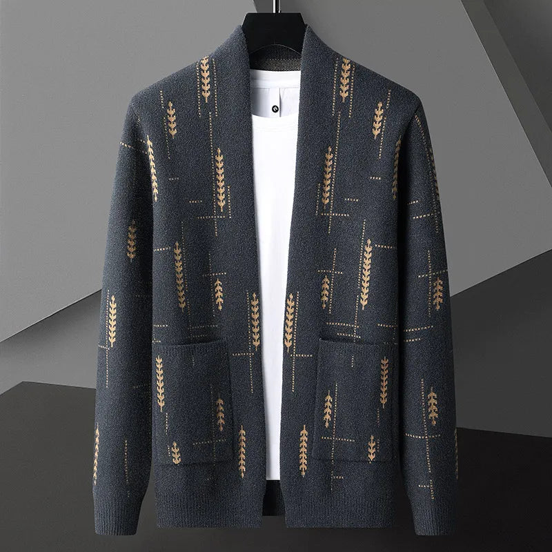 Biruvi | Men’s Knitwear Cardigan Soft Lightweight Open Front Wool Blend