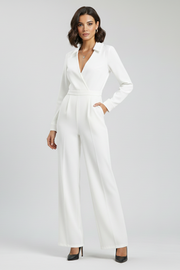 Yvette | Collared Wide-Leg Tailored Jumpsuit